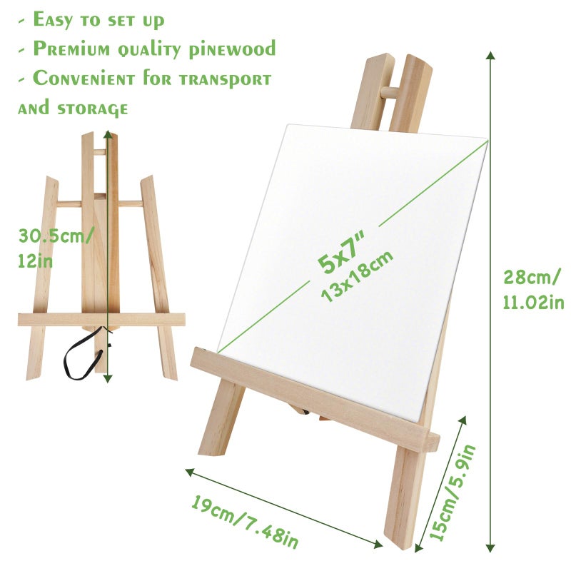 Conda 12Pack Wooden Tabletop Easel for Painting and Display, 11.8" Small Portable A-Frame Tripod Stand for 8x10 and 11x14 Canvas, Desk Easel for Photos, Students Kids Beginners - Image 4